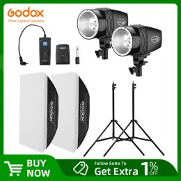 Godox 300Ws 2x 150Ws Strobe Studio Flash Light Kit with RT-16 Trigger & 2x 50x70cm Softbox & 2x 190cm Light Stand