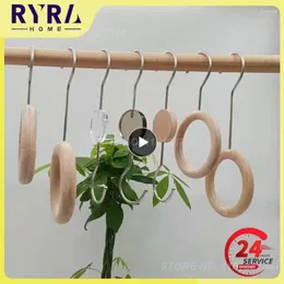 Hangers Ring Hat Clip Sturdy Durable Creative Home Storage Rack Clothing Store Hook Scarf Holder Double-headed Wood Hanger S-shaped