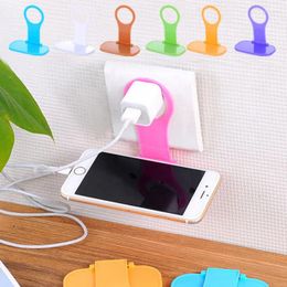 Hooks Foldable Wall-mounted Mobile Phone Charger Bracket Multi-function Electric Rack Fixed Holder For Home Supplies