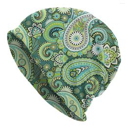 Berets Paisley Babylon Water Drop Green Men Women Thin Beanies Windproof Ski Cap Double Layer Fabric Bonnet Hat