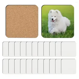 Table Mats 24 PCS Sublimation Coasters Blank MDF Cork Backed Heat Transfer For DIY Painting Art Crafts 3.9 X Inches