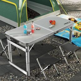 Camp Furniture Folding Table Portable Small Foldable Adjustable Height Lightweight Aluminium Camping With Handle