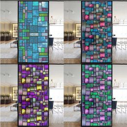 Window Stickers Color Eye Protection Electrostatic Frosted Glass Film Door Anti-collision Decorative Material Opaque Stained