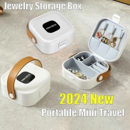 Storage Bags Travel Jewelry Box Plastic Organizing Boxes Earrings Necklace Ring Portable Organizer Case With Makeup Mirror