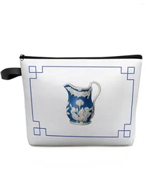 Cosmetic Bags Vintage Blue And White Porcelain Chinese Style Makeup Bag Pouch Women Essentials Organizer Storage Pencil Case