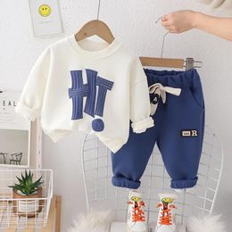 Clothing Sets Spring Autumn Baby Boys Long Sleeve Round Neck Letter Sweatshirt Sweat Pants Children's Casual Clothes