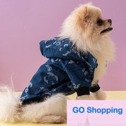 High-end Denim Dog Clothes Fashion Brand Fall Winter Fashion Pet Coat Jarre Aero Bull Schnauzer Dogs Jacket