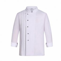 white Chef Uniform Hotel Kitchen Jacket Pastry Cooking Clothing Restaurant Cook Coat Baker Bakery Cafe Waiter Working Shirt J8qx#