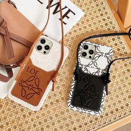 Beautiful Designer Phone Case Luxury Brand For IPhone 15 14 13 12 11 Pro Max 14 15 pro 12 13pro case Fashion Card Holder Phones Cases Lanyard Letter Printed Phones Cover