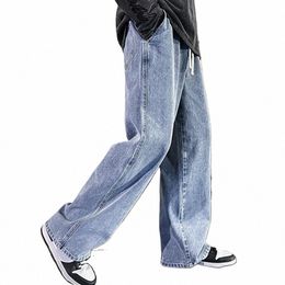 2023 nuovi jeans larghi coreani Fi jeans classici dritti dritti pantaloni larghi a gamba larga pantaloni Street Hip Hop 3XL nero grigio blu v3l4 #