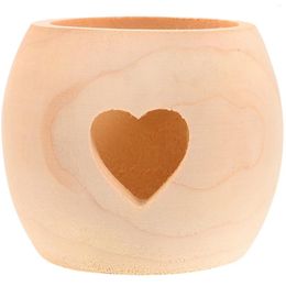 Candle Holders Wooden Heart Shaped Holder Tapered Candles Round Unique Stand Tealight Bride Decorative