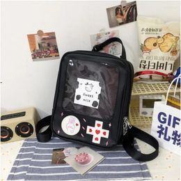 School Bags Cute Clear Kawaii Bag Backpack Transparent Cartoon Rucksack Women Shoulder Girls Japanese Lolita Handbag Mochilas