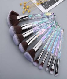 Crystal Makeup Brushes Powder Foundation Eyeshadow Eyebrow Cosmetics for Face Fan Make Up Brush Set Brochas Maquillaje7467255