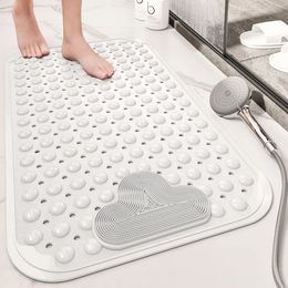 DEXI PVC Suction Cup Bath Mat Non-Slip Bathroom Floor Mat for Shower and Tub 240312