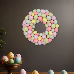 Decorative Flowers Easter Egg Wreath Artificial Hanging Garland Door For Home Celebration