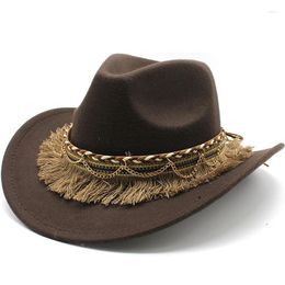 Berets British Style Belt Soft Felt Hat For Men And Women Top Flat Brim Gentleman Woollen Jazz Western Cowboy