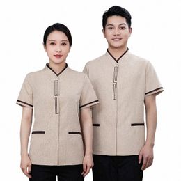 cleaning Service Uniform Short Sleeve Property Cleaning Staff Suit Hotel Room Supermarket Cleaner Work Clothes Women's Short Sle G2MS#