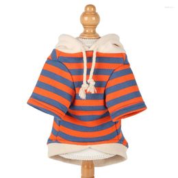 Dog Apparel Arrival Clothes Pet Striped Casual Hooded Fashion Sweater Autumn And Winter