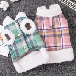 Dog Apparel Pet Clothes Winter Autumn Fashion Plaid Vest Small Harness Cat Warm Sweater Puppy Jacket Chihuahua Yorkshire Pomeranian