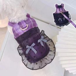 Dog Apparel Harness Skirt Summer Cat Puppy Clothes Pet Lead Leash Rope Chihuahua Yorkie Pomeranian Bichon Poodle Costume Outfit