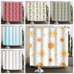 Shower Curtains Simple Fresh Print Pattern Curtain For Bathroom Waterproof Polyester Fabric Home Bathtub Decoration