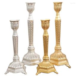 Candle Holders European Style Candlestick High Footed Retro Engraved Alloy Dinner Wedding Party El Lamp Classical Table Decoration