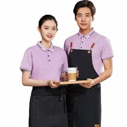 waiter Workwear Short Sleeve Hotel Restaurant Fruit Catering Barbecue Hot Pot Restaurant KTV Work Clothes T-shirt Summer Female 64i3#