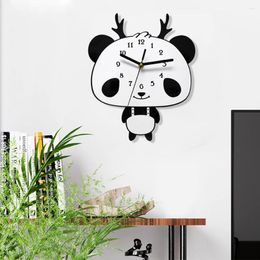 Wall Clocks Panda Clock Mute Movement Antler Home Decor Quartz Living Room Bedroom