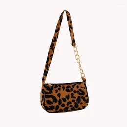 Shoulder Bags Plush Animal Material Messenger Original Design Tote Leopard Pattern Large Capacity Shopping Handbag