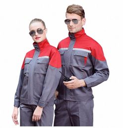autumn Work Clothing For Men Ctrast Colour Reflective Stripe Safe Working Uniform Auto Repair Factory Workshop Worker Coveralls C6JP#