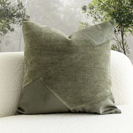 Pillow Green Pillows Suede Patchwork Case Modern Decorative Cover For Sofa 45x45 Living Room Home Decorations