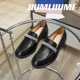Casual Shoes 2024 JIUMIJIUMI Est Handmade All-Season Loafers Real Leather Woman Flats Dress Boat Brogue Zapatos De Mujer