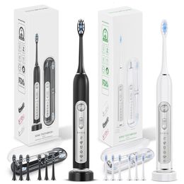 SUBORT Super Sonic Electric Toothbrushes for Adults Kid Smart Timer Whitening Toothbrush IPX7 Waterproof Replaceable Heads Set 240329