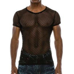 Herren Sexy Mesh Top Kurzarm (langärmlig) (ärmellos)