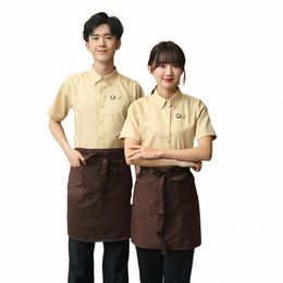 chinese Restaurant Waitr Hotel Waiter Uniform Summer Waitr Overalls Short Sleeved Catering Teahouse Working Clothing Z2mg#