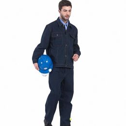 lg-sleeved Denim Welding Suit Coveralls Worker Clothing Workwear Clothes Set Male/female Workmen Factory Workshop Uniforms k1Bw#