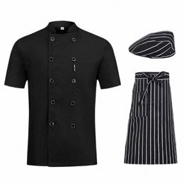 2024 New High Quality Double Breasted Chef Uniforms Hotel Kitchen Catering Jackets Cooking Cafe Workwear Chef Uniforms Z4Ld#