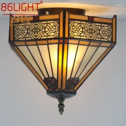 Ceiling Lights 86LIGHT European Tiffany Lamp LED Creative Design Glass Retro Fixtures For Home Bedroom Study Aisle Lighting Decor