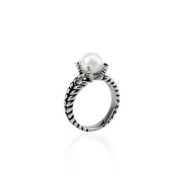 Band Rings Pearl Ring Vintage Jewellery Women Twisted Wire Wedding Engagement Design Birthday Gift Drop Delivery Dh3Gx