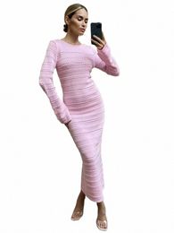 tossy Hollow Out Bodyc Knit Dr Female Patchwork Solid High Waist Lg Sleeve Fi Knitwear Party Dr Gown Streetwear J0SO#