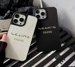 Designer Phone Case Fashion Black Stripe Silicone Luxury Shiny Silver Letters Cases For Iphone 14 Pro Max Plus 13 12 11 Shockproof7240946