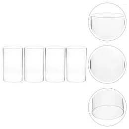 Candle Holders 4 PCS Shade Glass Craft Cups Exquisite Covers Taper Candles For High Borosilicate Cylinder Shades Holder