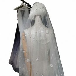 fi Cathedral Lg Wedding Veils Lace With Comb 3d Frs Pearls Amazing Wow Bridal Veil With Crystals Wedding Accories b7tp#