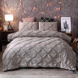 Bedding Sets Solid Colour Quilt Cover Home El 3D Zipper Bed Microfiber Down Pillowcase 220 240cm Grey