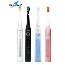 SEAGO Rechargeable Sonic Toothbrush SG-507 Sonic Adult Electric Teeth Brush 2 Min Timer 5 Brushing Modes Whitening Cleaning240325