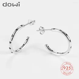 Stud Earrings Women's 925 Silver C Shaped Cubic Zircon Piercing Fine Jewelry 2024 Trending Korean Style Accessories