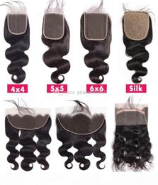 Top Lace Closure 4x4 5x5 6x6 13x4 13x6 360 frontal swiss lace hair piece Glamorous Brazilian Body Wave Human Hair Closure6534808