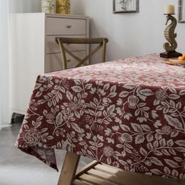 Table Cloth Flowers And Birds Plants Tablecloths American Orange Red Cotton Linen Tablecloth Rectangular Lien Home Kitchen Decoration