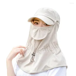 Wide Brim Hats Summer UV Protection Cotton Neck Mask Women Sun Breathable Riding Sunshade Cover Face Shawl Hiking Hat