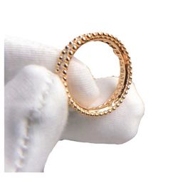 Designer Van Kaleidoscope Beaded Edge Full Diamond Ring Female V Gold Thickness 18K High Grade Shining Sky Star Mens and Womens Rings IK5F